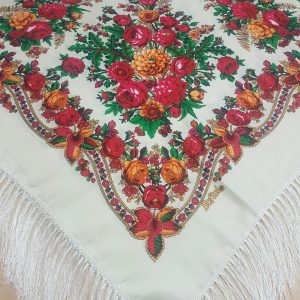 خرید اینترنتی چارقد ترکمنی محلی طرح سفید