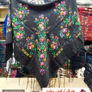 چارقد ترکمنی تیره گل دار